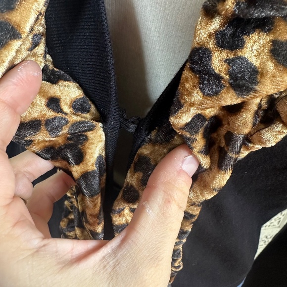 INC international Concepts Black Ribbed Cheetah Print Single Closure Cardigan - Picture 6 of 8